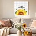 thumbnail image 6 of Sunshine Watercolor Canvas Wall Art for Living Room, Sunflowers Bees Grey Plaid Farmhouse Poster Print Painting for Bedroom Office Home Decoration Wall Pictures Prepare To Hang 10"x10", 6 of 9