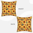 thumbnail image 3 of Fotbe Colorful Bohemian Sunflower Pattern Velvet Decorative Throw Pillow Covers with Elegant Piping, Soft Plush Cushion Cover for Sofa, Bed, Car, Office-18"x18", 3 of 8
