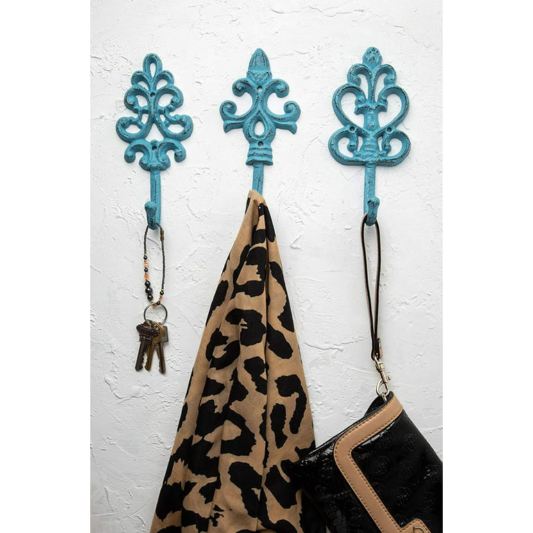 Antique Chic Cast Iron Decorative Wall Hooks - Rustic - Shabby French  Country Charm - Large Decorative Hanging Hooks - Set of 3 - Screws and  Anchors