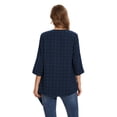 thumbnail image 6 of UVPLove Women's Casual Blouse with 3/4 Sleeve and Swiss Dots, M,Navy blue, 6 of 8