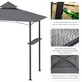 thumbnail image 4 of Outsunny 8' x 5' Grill Gazebo with Double Roof, Outdoor BBQ Gazebo Canopy with 2 Side Shelves for Patio Yard Garden, Gray, 4 of 9