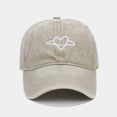 thumbnail image 2 of DFEK Unisex Cancer Awareness Embroidered Baseball Cap Casual Distressed Washed Denim Adjustable Sun Hat for Daily Wear Beige One Size, 2 of 5