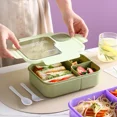 thumbnail image 2 of Fiambrera Bento para niños, niñas, estudiantes de dibujos animados, Kawaii, lindo, calentado, 3 cuadrículas, sándwich, bocadillo, caja de comida, cantina especial, almacenamiento de alimentos, 2 of 5