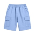 thumbnail image 5 of HAOTAGS Boys Cargo Shorts,Elastic Waist Utility Pocket Breathable Summer School Uniform Shorts Blue 11-12, 5 of 7