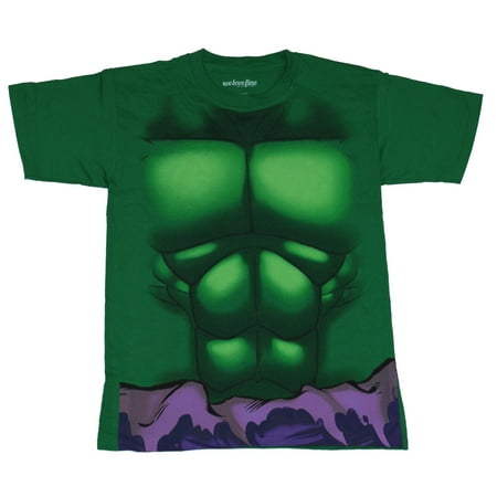 Hulk (Marvel Comics)  Mens T-Shirt  - Ab Style Incredible Costume Front