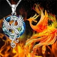 thumbnail image 1 of Collar con colgante de pájaro de fuego y cadena ajustable | Joyería de fénix que resurge de las cenizas para mujer | Regalo inspirador de supervivencia para la oficina y la familia, 1 of 3