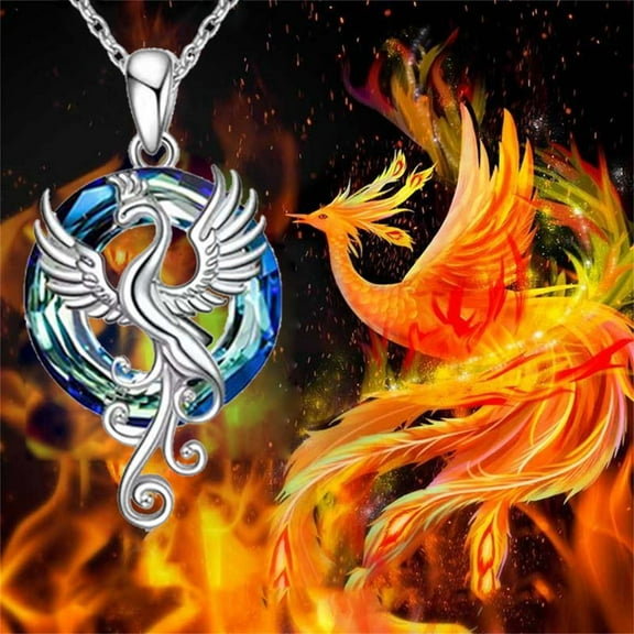 KQJQS Colorful Crystal Phoenix Necklace