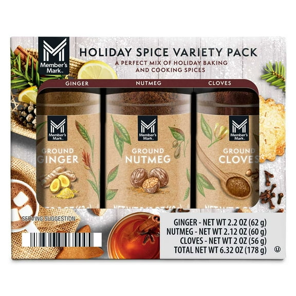 Member's Mark Holiday Baking & Cooking Spices, Variety Pack, 6.32 oz., 3 pk.