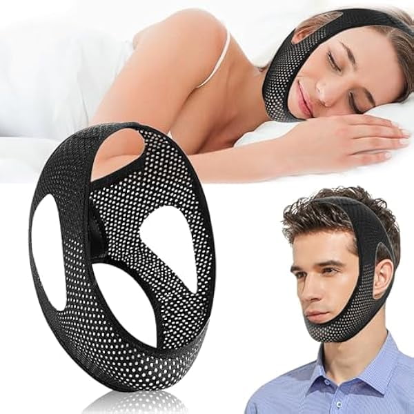 AoVoTo Sleep Chin Strap for Sleeping Close Mouth, Chin Strap for CPAP Users, Chin Strap for Snoring, Comfortable Anti Snoring Devices Chin Strap for Men and Women to Stop Snoring (Medium)