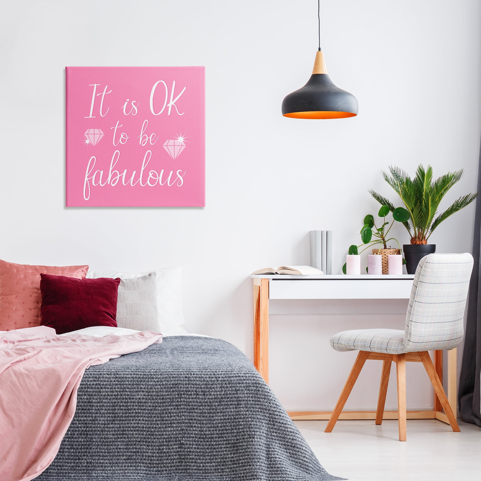 Stupell Industries Ok to be Fabulous Quotes and Sayings Painting Wrapped Canvas Art Print Wall Art, 30 x 30