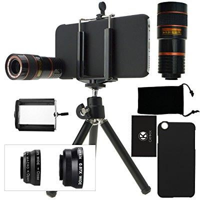 Iphone Camera Lens - camkix camera lens kit for iphone 6 / 6s - including 8x telephoto lens / fisheye lens / 2 in 1 macro lens and wide angle lens / tripod / phone holder not compatible with iphone 6 plus nor 6s plus