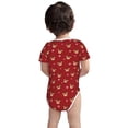 thumbnail image 3 of Yiaed Reindeer Faces Festive Red Print Infant Climbing Short Sleeve Onesie One-Piece Baby Bodysuit Clothes 0-12 Months -6 Months, 3 of 6