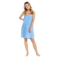 thumbnail image 2 of Turquaz Linen Waffle Spa Bath Wrap, Adjustable Cotton Blend (Serenity Blue, XXL), 2 of 5