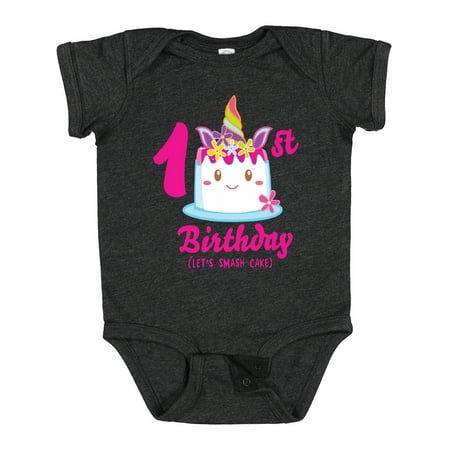 

Inktastic 1st Birthday Lets Smash Cake Gift Baby Girl Bodysuit