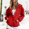 thumbnail image 4 of Womens Hoodie Red Women's Extended Length Zip Hoodie Lightweight Transitional Jacket Womens Sweatshirt S, 4 of 6