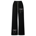 thumbnail image 6 of Gelikeya Girls Bowknot Baggy Sweatpants Lightweight Straight Leg Athletic Pants with Pockets Back to School Clothes, Dark Blue & 6-7 Years, 6 of 6