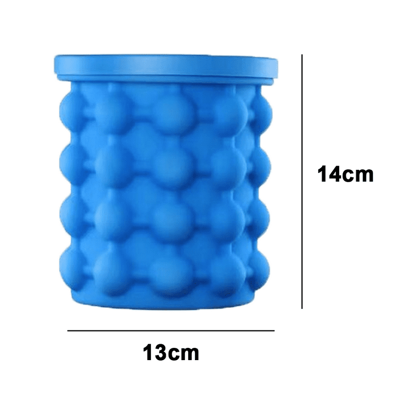 Ice Cube Maker Silicone Bucket with Lid Makes Ice Chips for