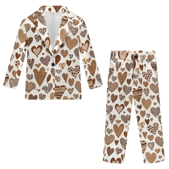 Whosucclay Loving Boys Suit, Polyester Formal Suits for Party Communion Wedding, Non-Stretch Two Front Pockets Breathable