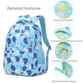 thumbnail image 4 of Forestfish 3Pcs Daisy Teen Backpacks with Lunch Pack Pencil Case ,Water Resistant Lightweight Books Bag Blue, 4 of 6