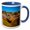 Blue/White, variant on 3drose, South Dakota, Wall, Badlands National Park, North American Bison, 11oz Two-tone Red Mug