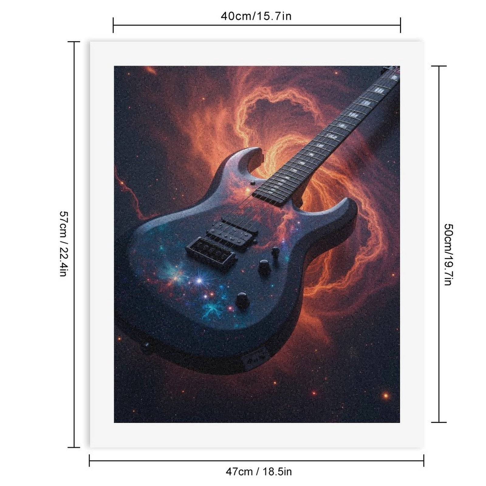 Paint By Numbers Kit for Adults Beginner - Guitar Cosmic Design DIY Canvas Painting Kits for Adults, Frameless Paint By Number for Adults for Home Wall Decor 16x20 Inch