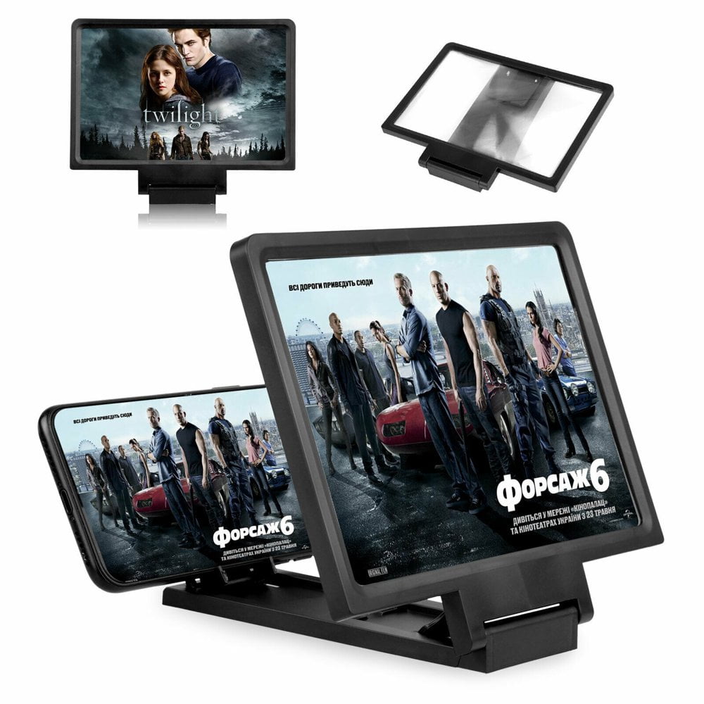 Screen Magnifier for Cell Phone -3D HD Magnifing Projector Screen Enlarger for Movies  Videos and Gaming – Foldable Phone Stand Holder with Screen Amplifier–Compatible with All Smartp