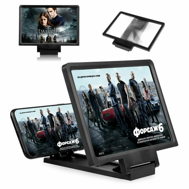 EASTIN Screen Magnifier for Cell Phone -3D HD Magnifing Projector Screen Enlarger for Movies Videos and Gaming – Foldable Phone Stand Holder with Screen Amplifier–Compatible with All