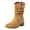 Brown, variant on Women's Mid Calf Boots Almond Round Toe Low Heel Comfort Dress Slouchy Booties