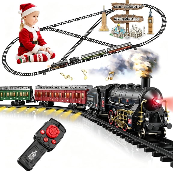 Electric Train Sets for Boys Girls Metal Alloy Christmas Trains Toys
