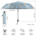 thumbnail image 3 of Flower Crown Pattern Folding Umbrella UV50+ Waterproof Sun Protection Auto Open Close Compact Fiberglass Frame, 3 of 8