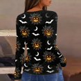 thumbnail image 4 of IYYVV Halloween Shirts for Women Long Sleeve Crewneck Casual Dressy Tops Funny Ghost Pumpkin Graphic Fall Fashion Top Deep Red M, 4 of 7