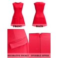 thumbnail image 2 of Vestido Oten 2025, sin mangas, cuello de tortuga, línea A, rojo para mujer, 2 of 5