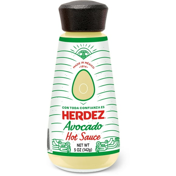 HERDEZ, Avocado Hot Sauce, Taco Topping, Regular, 5 oz Bottle