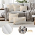 thumbnail image 6 of Marble Beige Outdoor Waterproof Pillow Covers, Modern Abstract Ink Painting Luxury Decorative Square Throw Pillowcase Sofa Cushion Sham for Patio/Couch/Chair, 26"x26" 2 Pack, 6 of 8