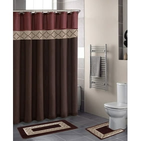 Home Dynamix Designer Bath Shower Curtain And Bath Rug Set Db15n