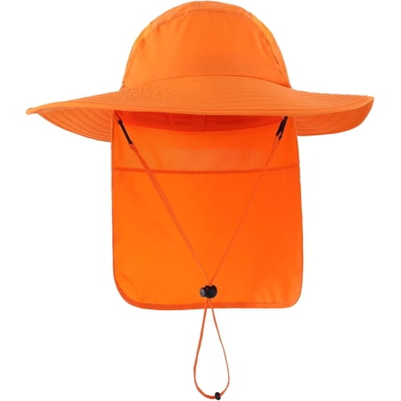 UBSWF-UPF 50+ Mens Wide Brim Fishing Hat with Neck Flap Sun Hat for Men Women Sun Protection Cap
