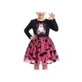 thumbnail image 3 of Girls Dress Black Pink Ghost Bat Long Sleeve Holiday Halloween Tulle Party Knee Length Dress 4 Years, 3 of 9
