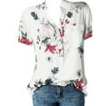thumbnail image 1 of UANWENN Blouse Imprimée Grande Taille pour Femmes Chemise à Poche Manches Courtes Décontractée T-Shirts Femmes Chemise de Compression Dames Chemises de Football Grande Taille Col Roulé Manches Longues, 1 of 8