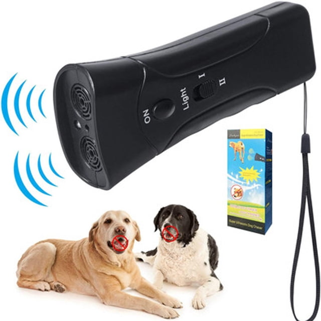 Repelente de perros para mascotas JAMW 3 en 1 ultrasónico con linterna LED negro
