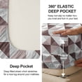 thumbnail image 4 of Flymme 4 Piece Queen Size Bed Sheets,Burgundy and Gray Geometric Triangle Sheet ,Modern Abstract Bedding for Man Women Bedroom, 4 of 8