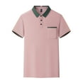 thumbnail image 6 of DAETIROS Polo Shirts for Men with Pocket-Fashion Solid Short Sleeve Mens Summer Clothes on Clearance Pink Size S-4XL, 6 of 6