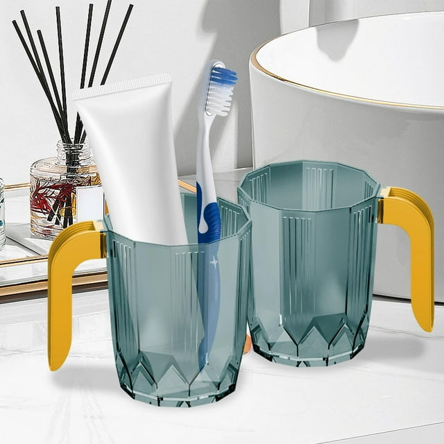 Gobelet à Brosse à Dents en Plastique pour Salle de Bain - Gobelet de Rinçage Réutilisable pour Rince-Bouche, Boisson et Dents Brossées - Facile à Nettoyer, Durable, Multi-Usage pour Café, Thé, Lait et Boissons Froides