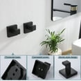 thumbnail image 2 of KOKOSIRI Bath Towel Hook Square Robe Hook Coat Hook Bathroom Kitchen Matte Black B1010BK-P2, 2 of 8