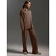 thumbnail image 4 of Conjuntos de Dos Piezas para Mujer, Sudadera de Larga con Cuello en V y Pantalones Anchos, Conjuntos de Chándal para Estar en Casa Marrón L, 4 of 8