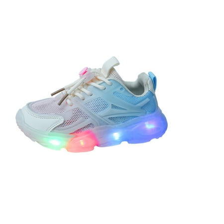 

Girls Gradient Color LED Light Casual Shoes Breathable Lightweight Comfy Outdoor Non Slip Walking Shoes For Children Kids Sneakers Spring And Summer