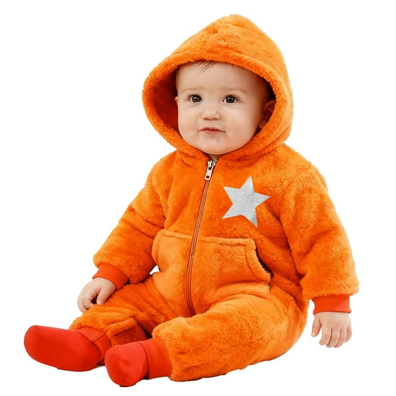 Gaexia Toddler Boy Girl Romper Bodysuit Jumpsuit ,Lined Baby Boys Bodysuit Jumpsuit With Attached Hood For And Toddler Winter Wear Cozy Outfit