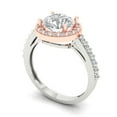 thumbnail image 2 of Solitaire with Accents Engagement Ring for Women - 1.86ct Moissanite in 18K White/Rose Gold Promise Ring, 2 of 6