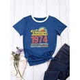 thumbnail image 2 of ManHanLi Women Vintage 1974 Limited Edition Shirt Crewneck Tee 50th Birthday Gifts Tops, 2 of 7