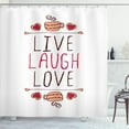thumbnail image 1 of Ambesonne Live Laugh Love Shower Curtain, Teacup Cookies, 69"Wx84"L, Multicolor, 1 of 3