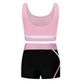 thumbnail image 2 of Lejafay Kids Girls Athletic Tracksuit 2 Piece Outfits Dance Tank Tops Sport Bra and Yoga Shorts Pink 8, 2 of 7